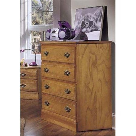 CAROLINA FURNITURE Carolina Furniture 234400 Four Chest Of Drawer In Golden Oak 234400